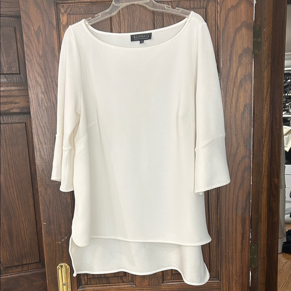Eloquii Women's Cream Blouse